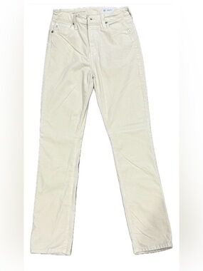 AG Adriano Goldschmied High-Rise Cream Straight Jeans